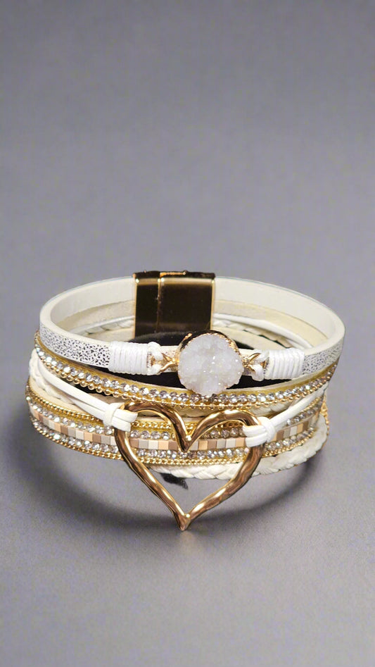 Boho Chic Multi -Layer Faux  Leather Bracelet - Whimsy's World LLC