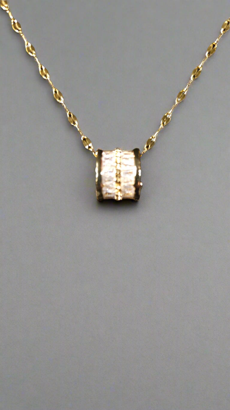 Gold Barrel Necklace - Whimsy's World LLC