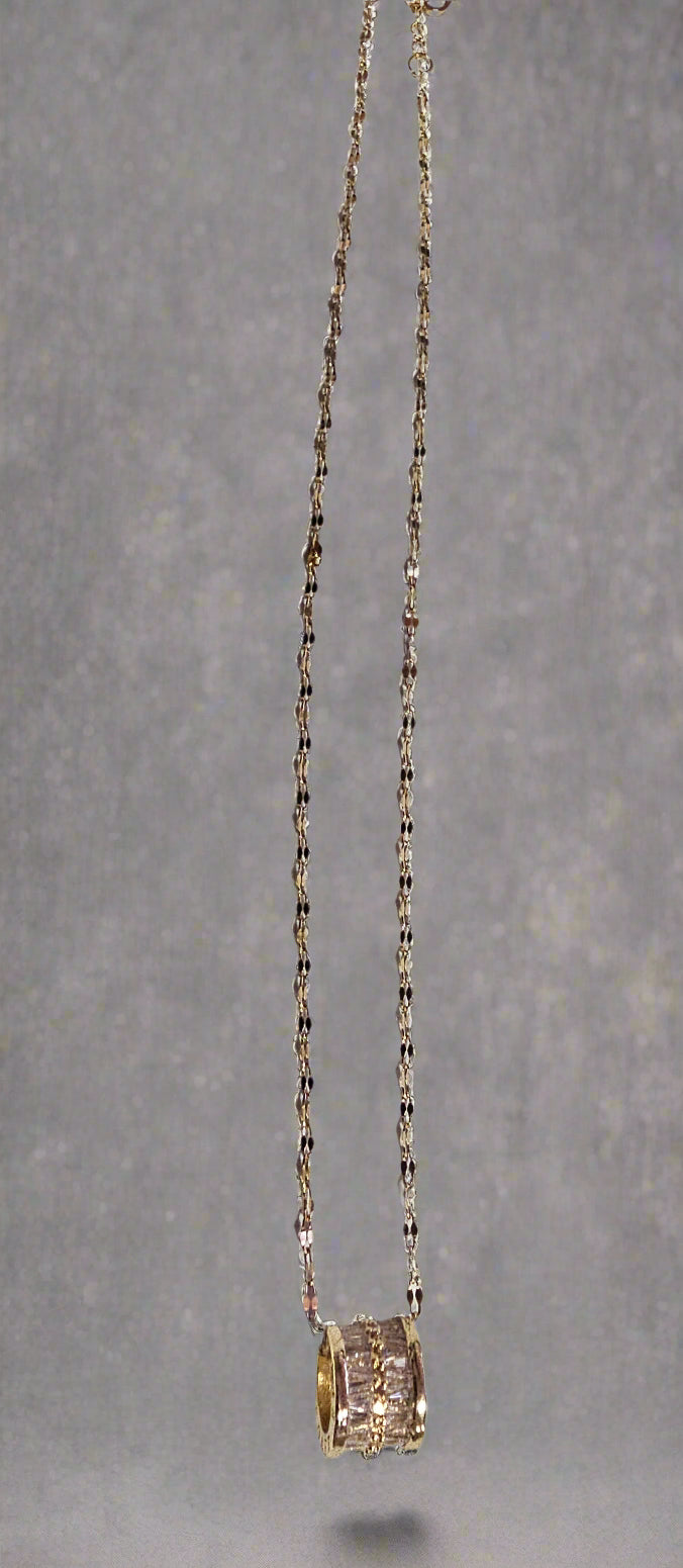 Gold Barrel Necklace - Whimsy's World LLC