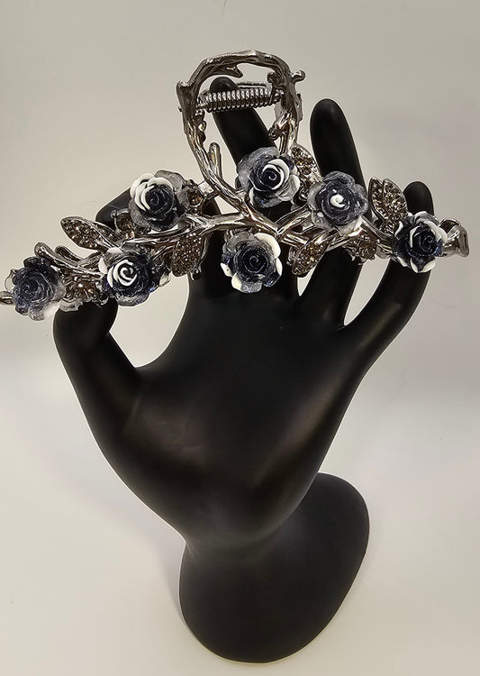 BLUE FLOWER HAIR CLIP