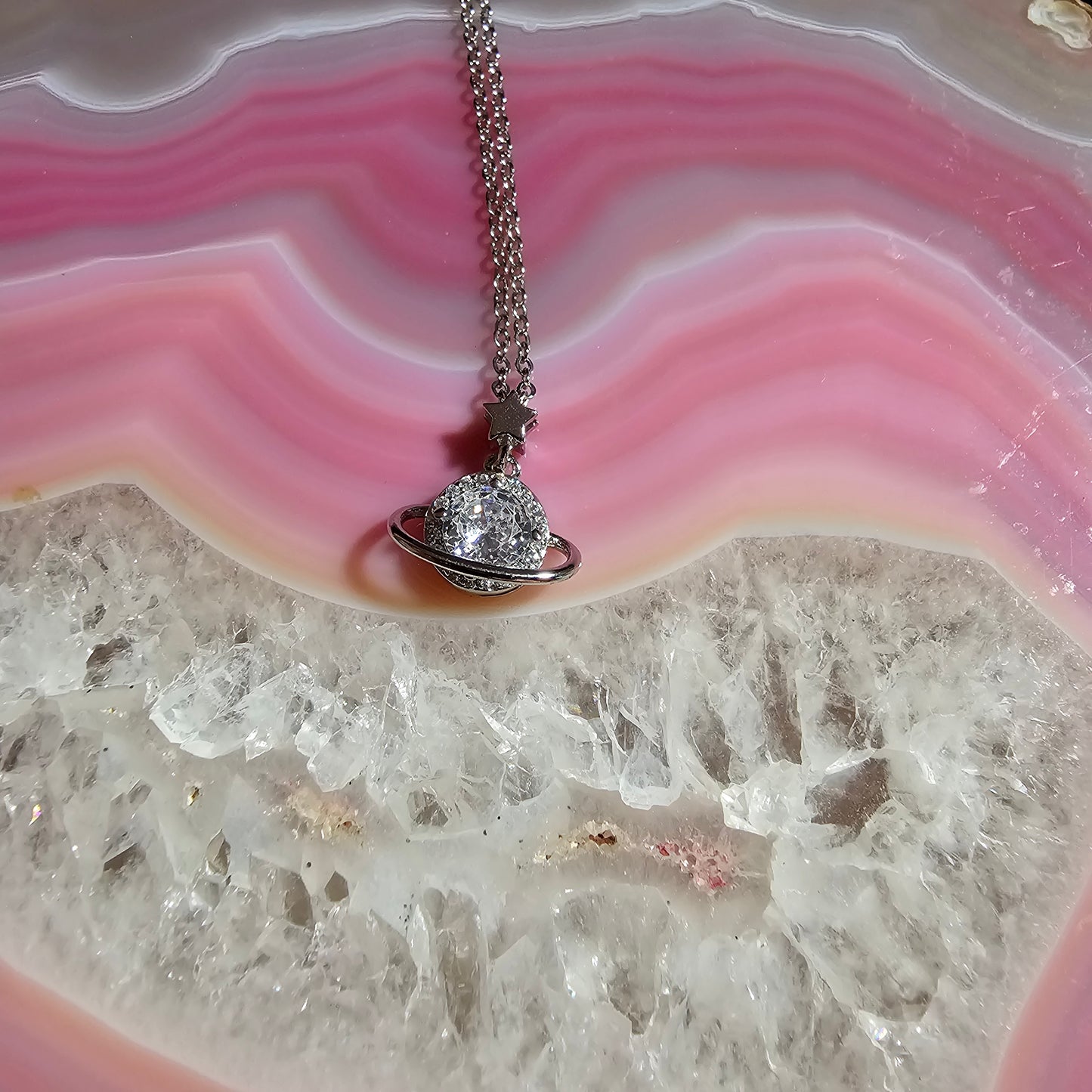 925 Sterling Plated Sparkling Planet