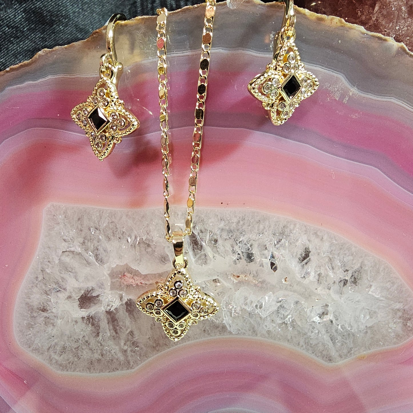 Star Shaped Necklace and Earring set