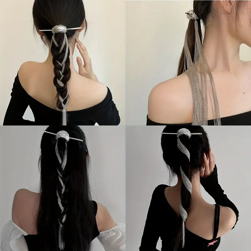 LONG CHAIN HAIR WRAP ACCESSORY