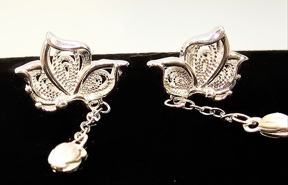 925 STERLING LOTUS FLOWER EARRINGS