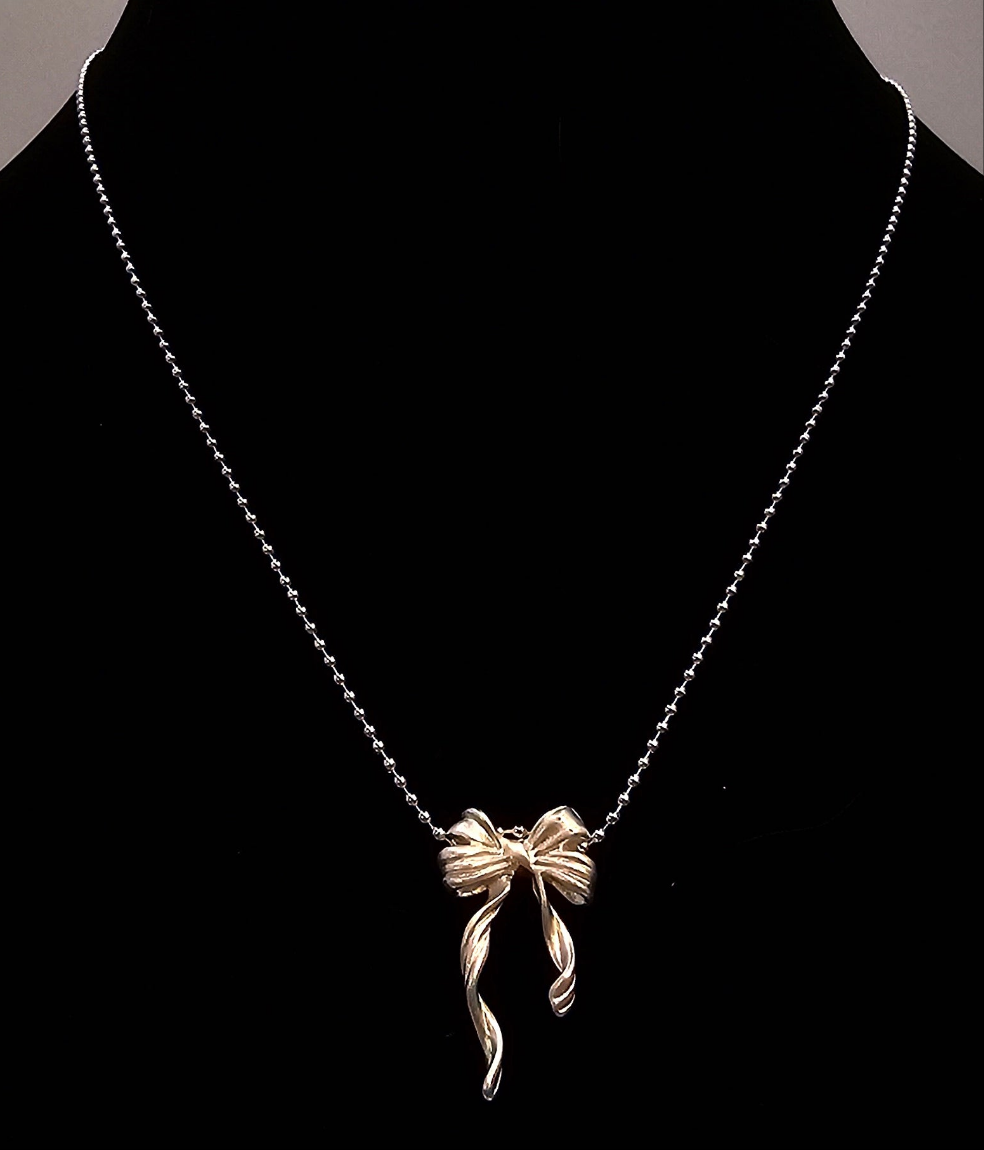 925 STERLING SILVER BOW NECKLACE