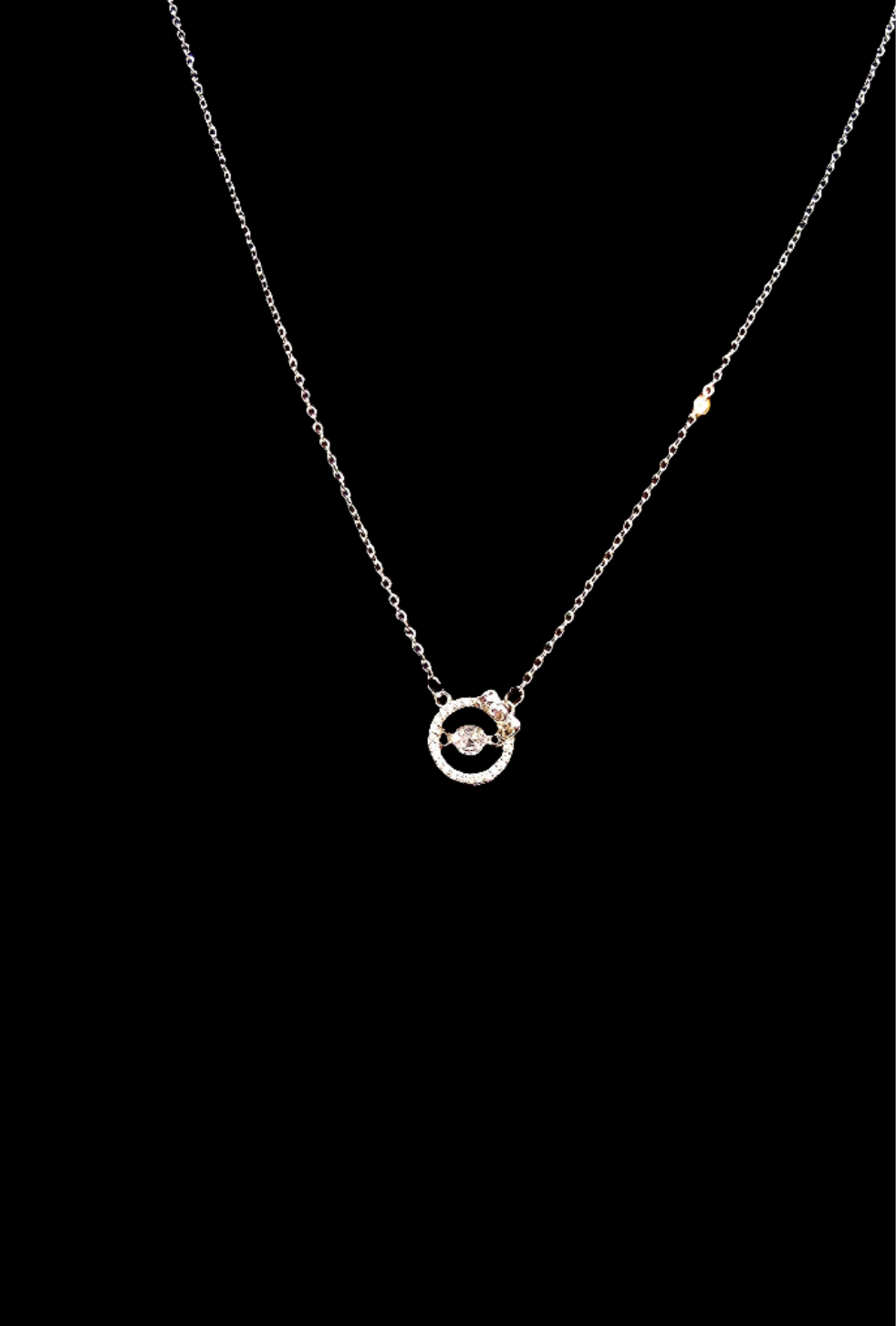 SILVER CIRCLE WITH BOW NECKLACE