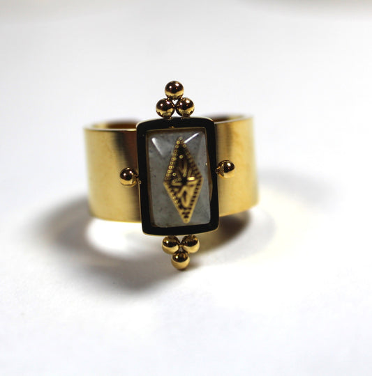 The Aurora Luxe Labradorite Ring