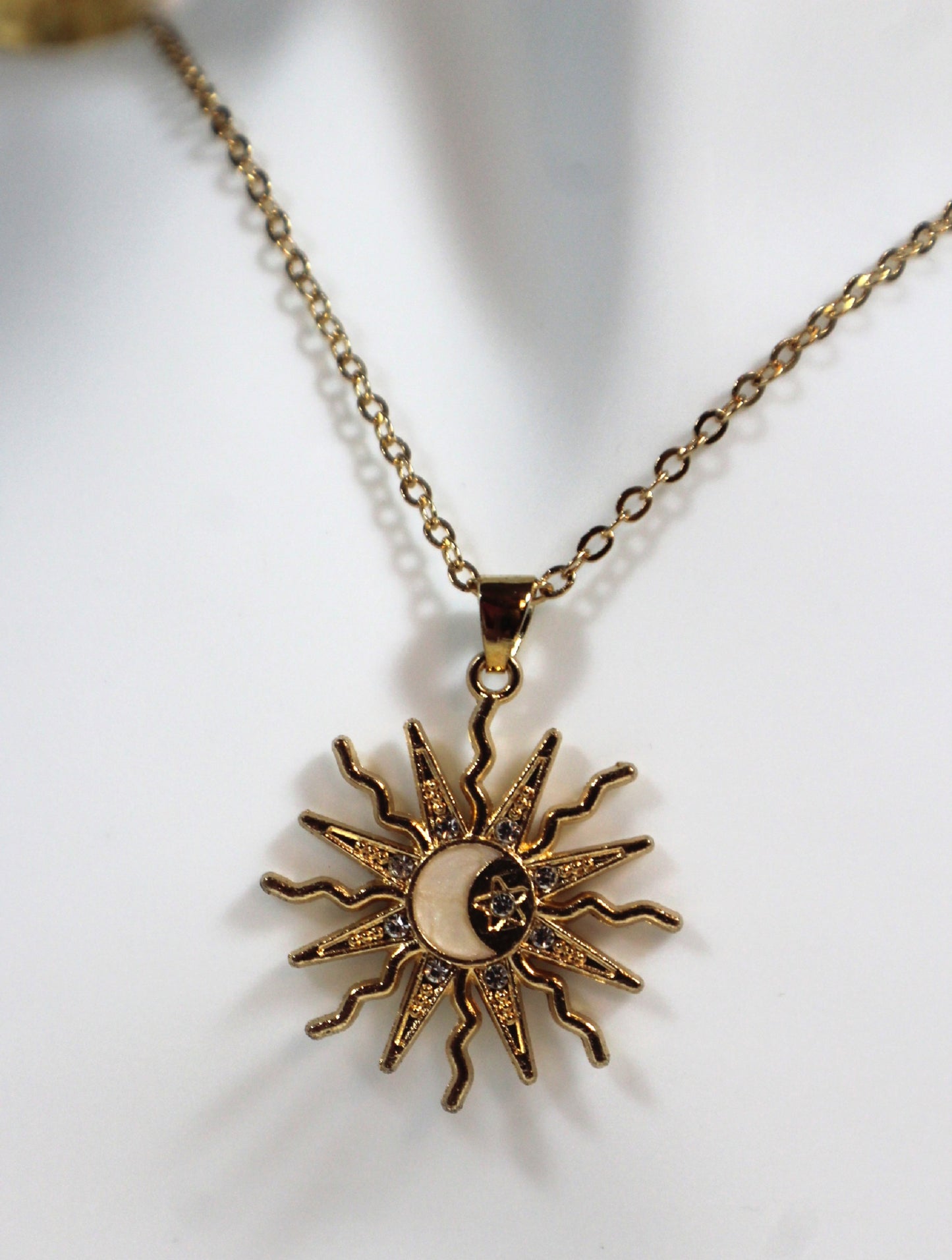 : Celestial Sun & Moon Pendant Necklace