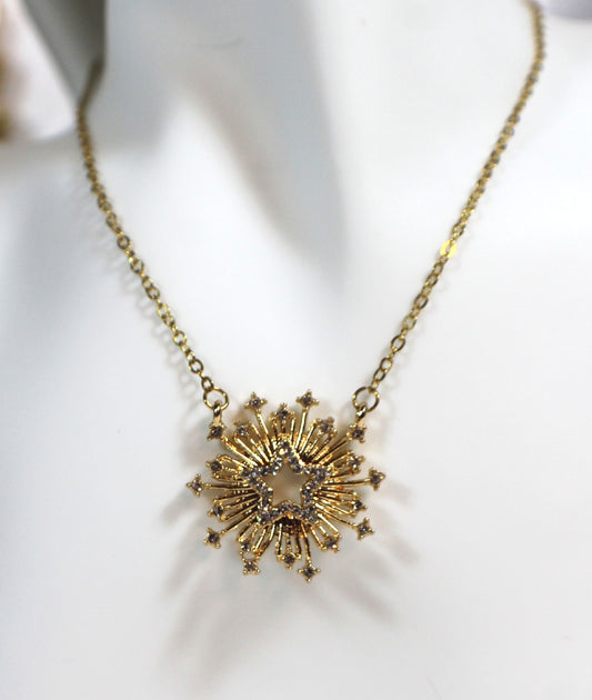 Radiant Starburst Zircon Necklace