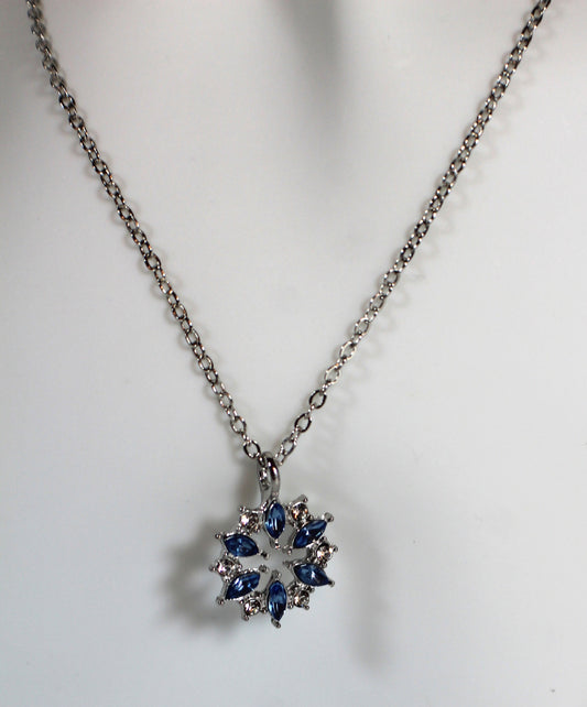Sapphire Bloom Pendant Necklace