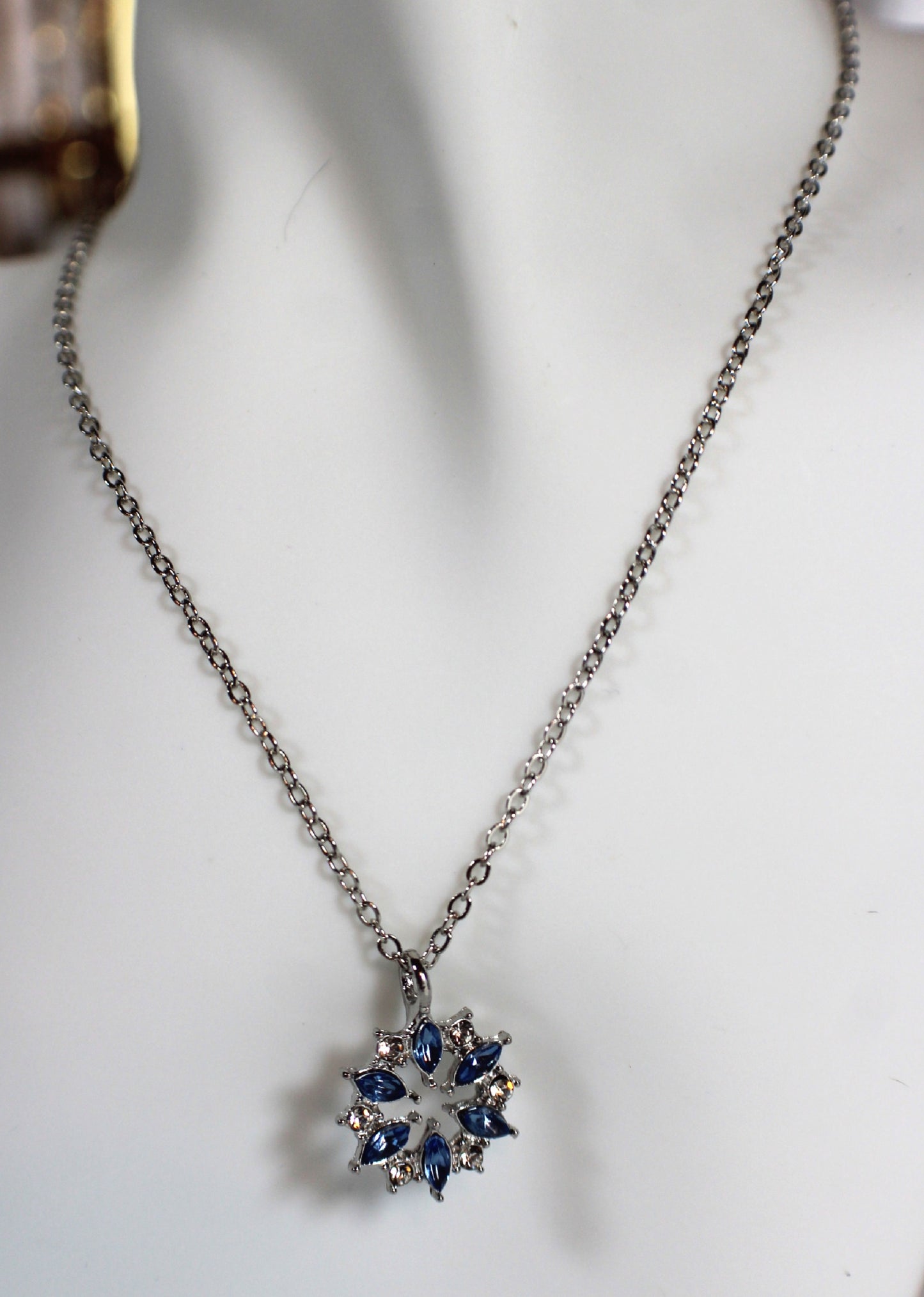 Sapphire Bloom Pendant Necklace