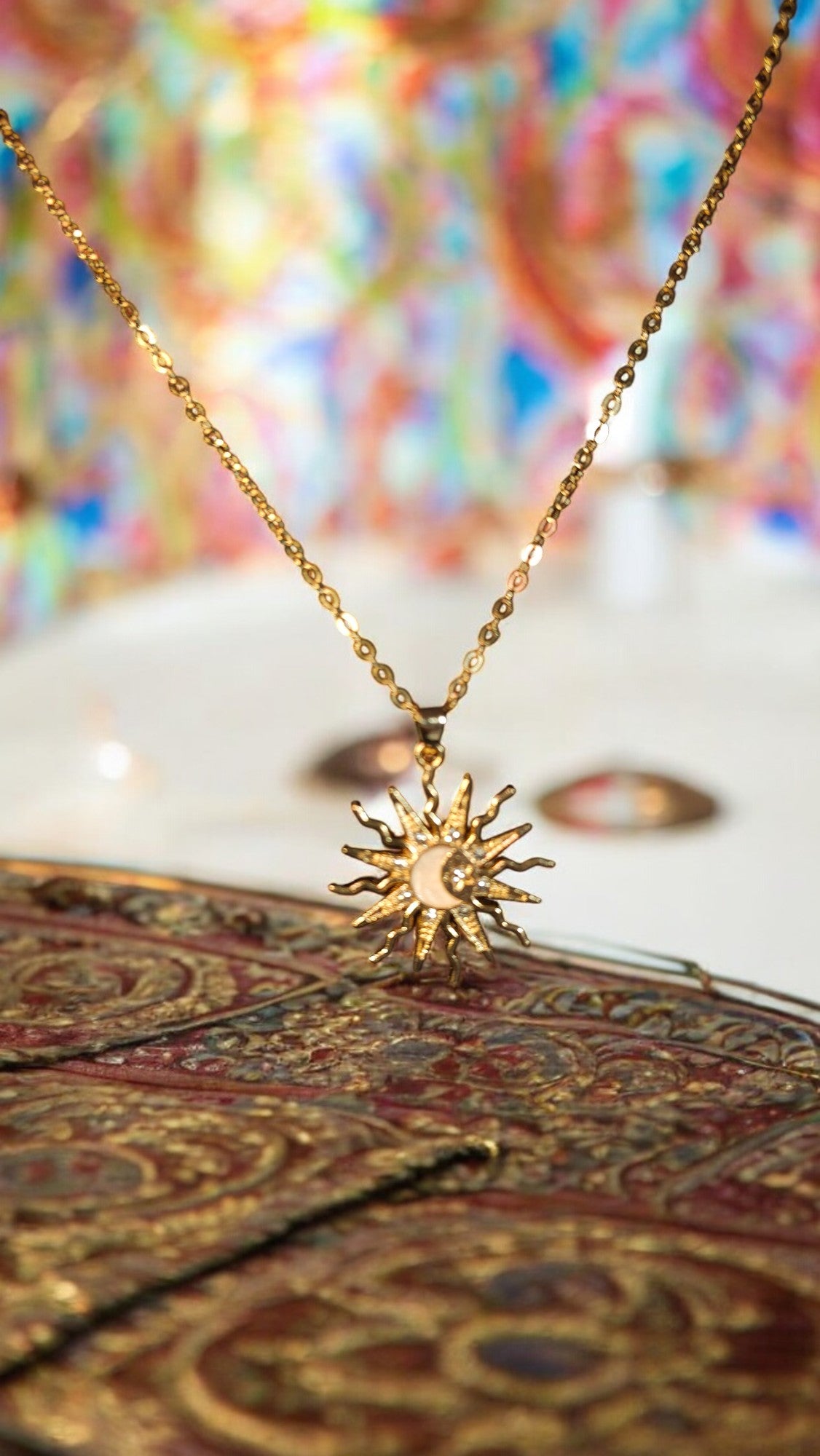 sun n moon pendant necklace - Whimsy's World LLC