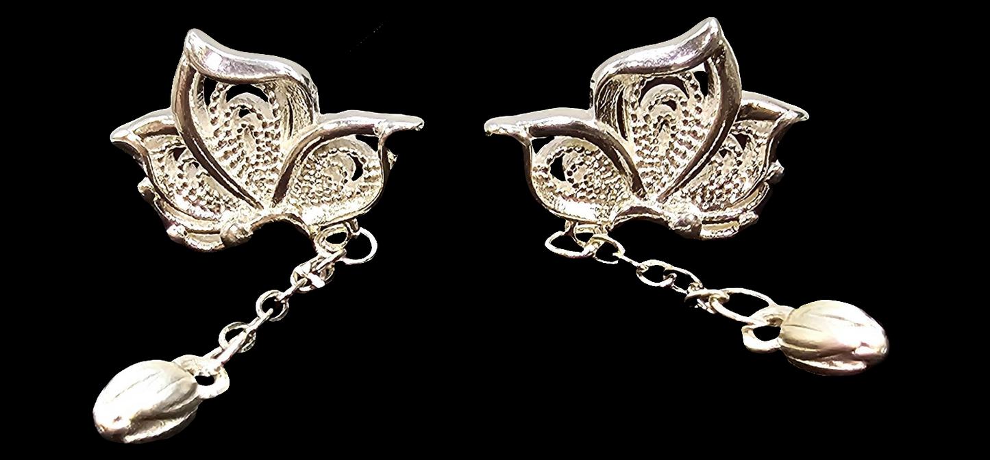 925 STERLING LOTUS FLOWER EARRINGS