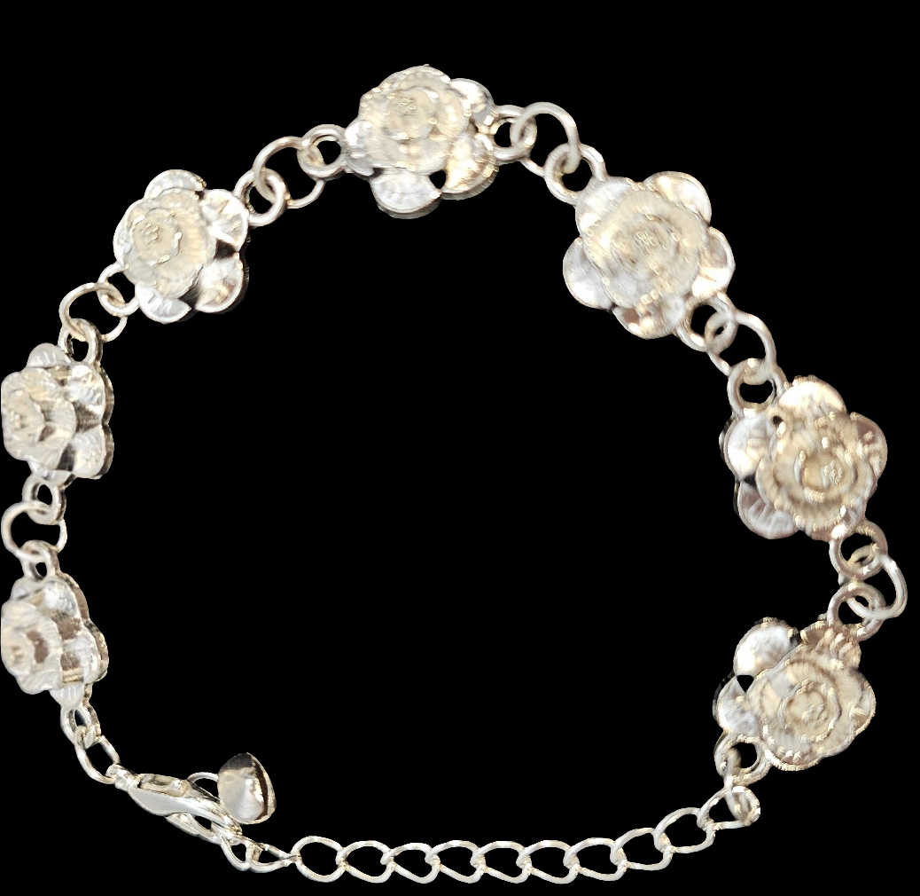 Roses Sterling Silver Bracelet