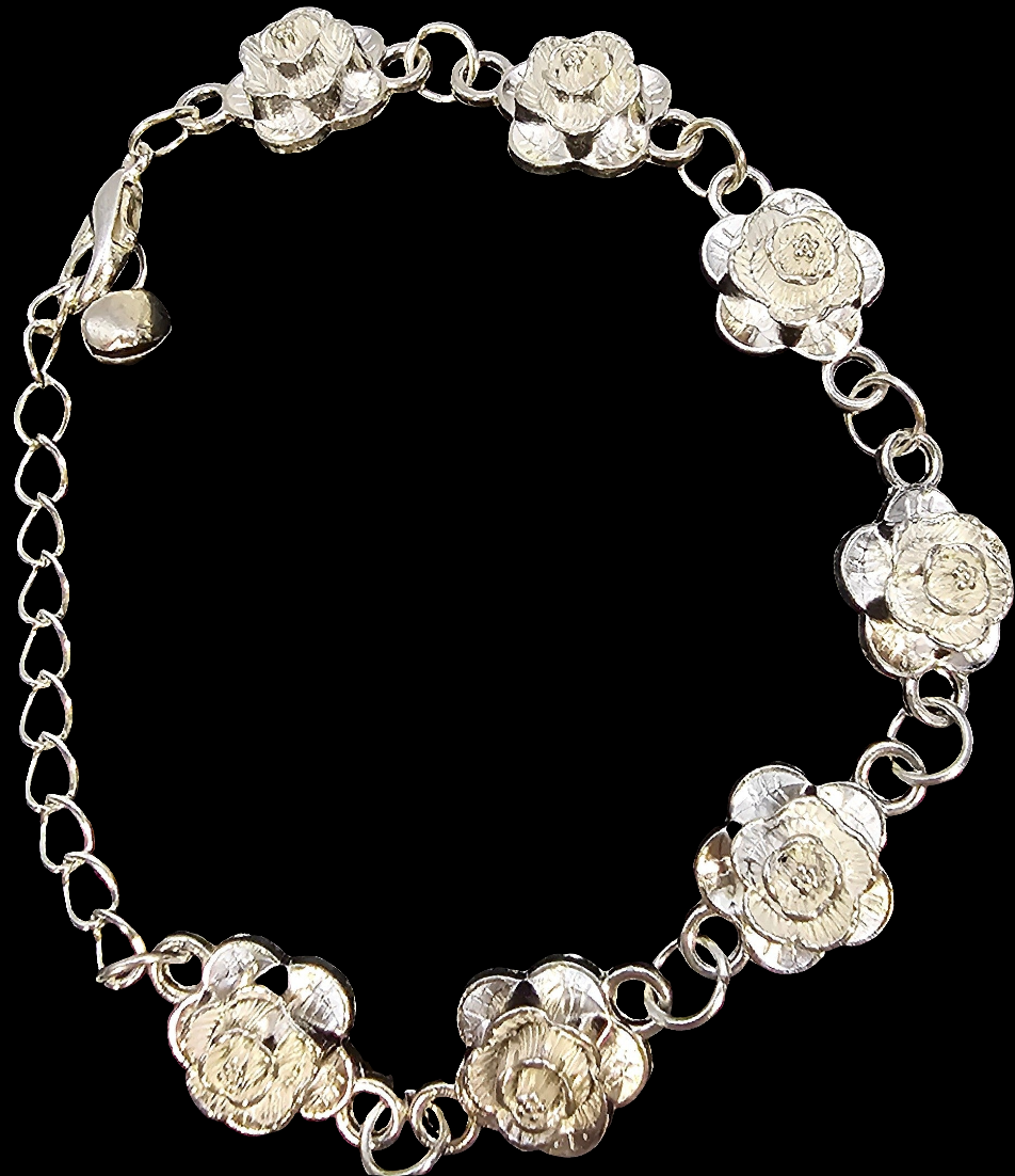 Roses Sterling Silver Bracelet