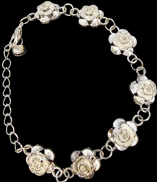Roses Sterling Silver Plated Bracelet