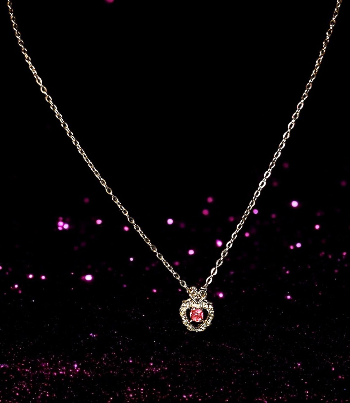 Pink Heart Necklace - Whimsy's World LLC
