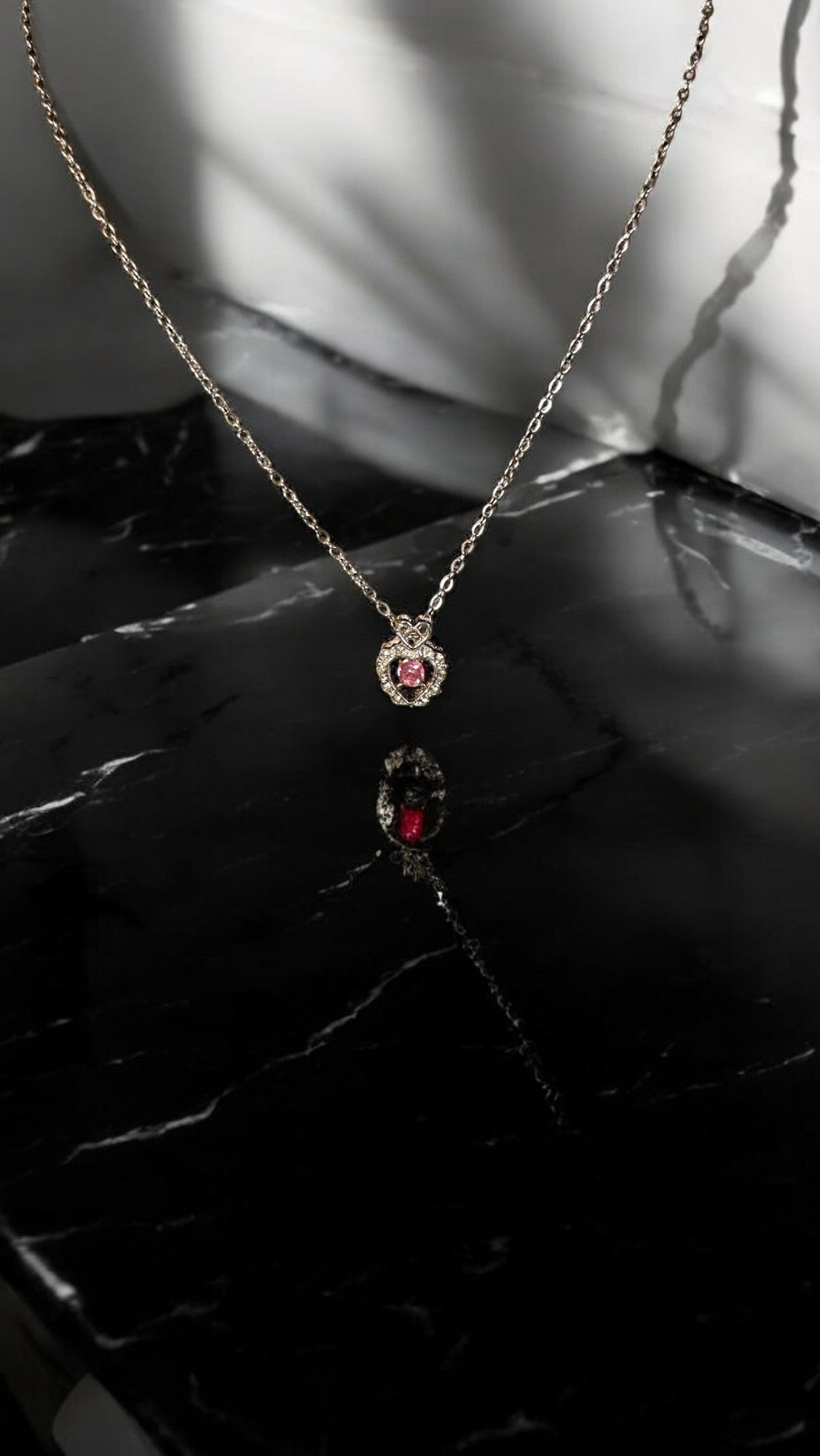 Pink Heart Necklace - Whimsy's World LLC