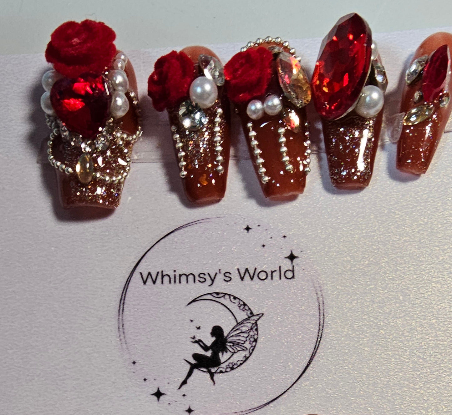 ROSE RED - PRESS ON NAILS