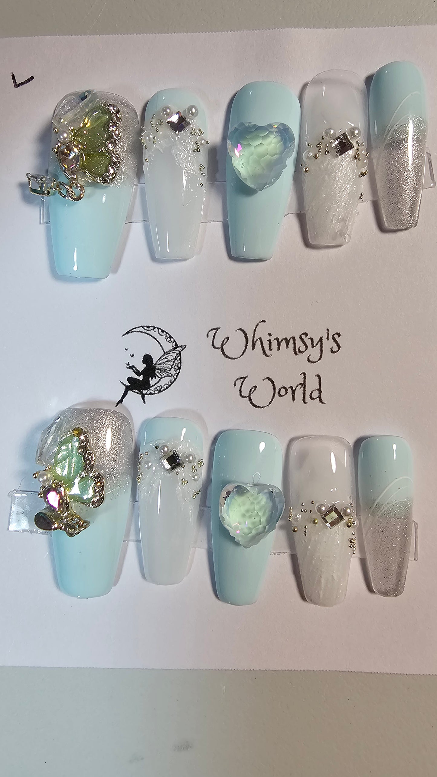 FROSTED BUTTERFLIES - PRESS ON NAILS