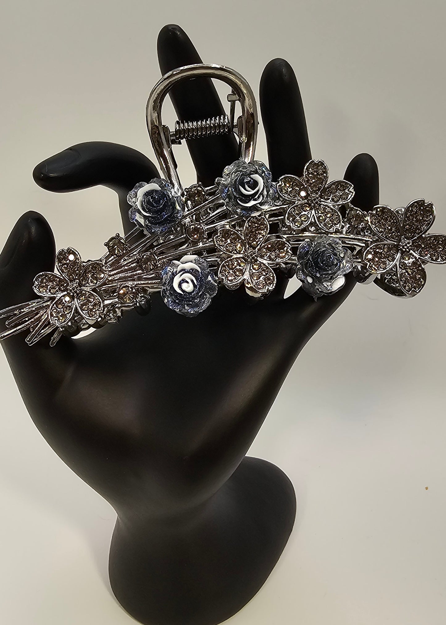 BLUE FLOWER HAIR CLIP