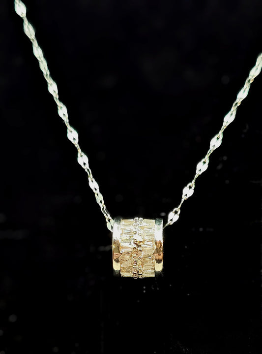 GOLD BARREL NECKLACE