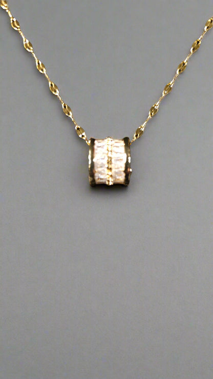 Gold Barrel Necklace - Whimsy's World LLC