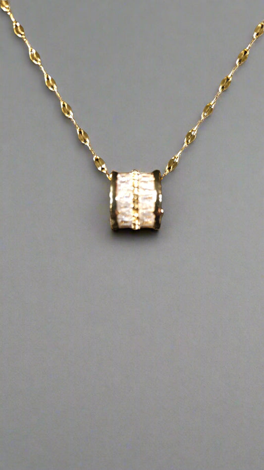Gold Barrel Necklace - Whimsy's World LLC