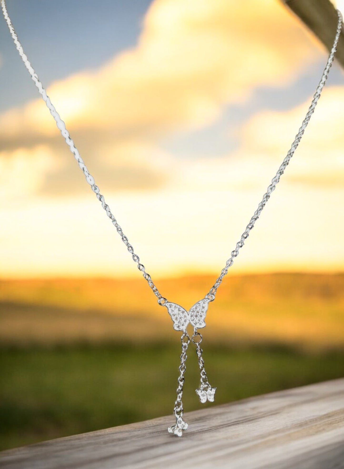 Butterfly drop necklace - Whimsy's World LLC