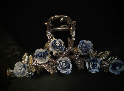BLUE FLOWER HAIR CLIP - Whimsy's World LLC