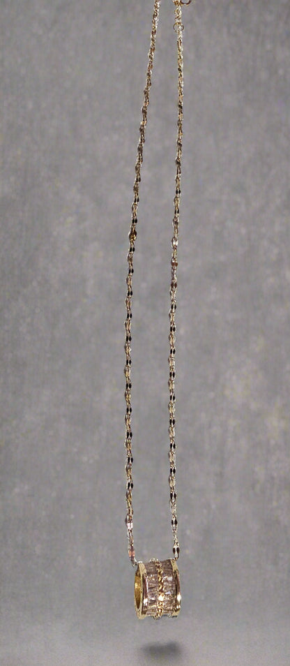 Gold Barrel Necklace - Whimsy's World LLC