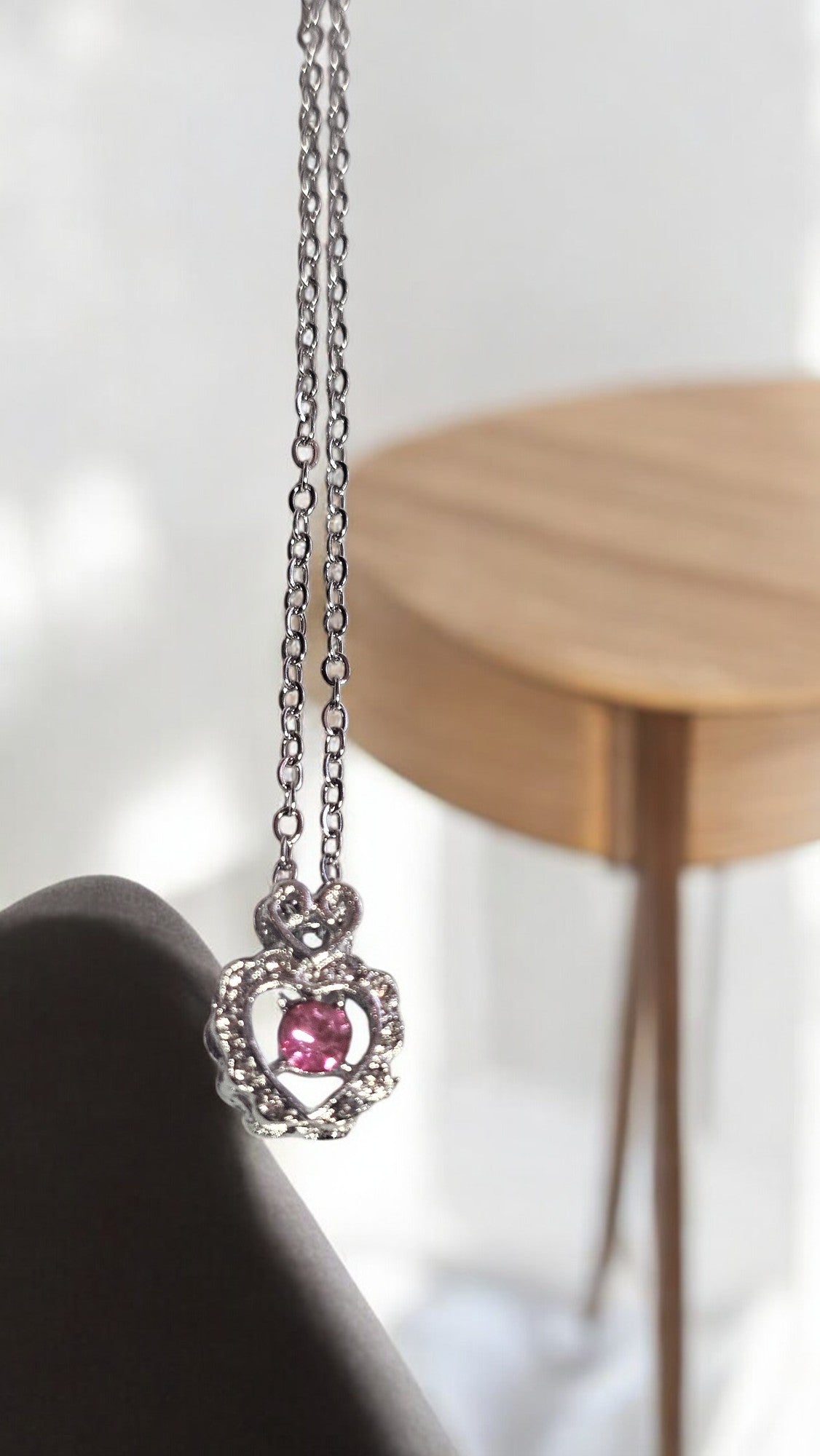 Pink Heart Necklace - Whimsy's World LLC