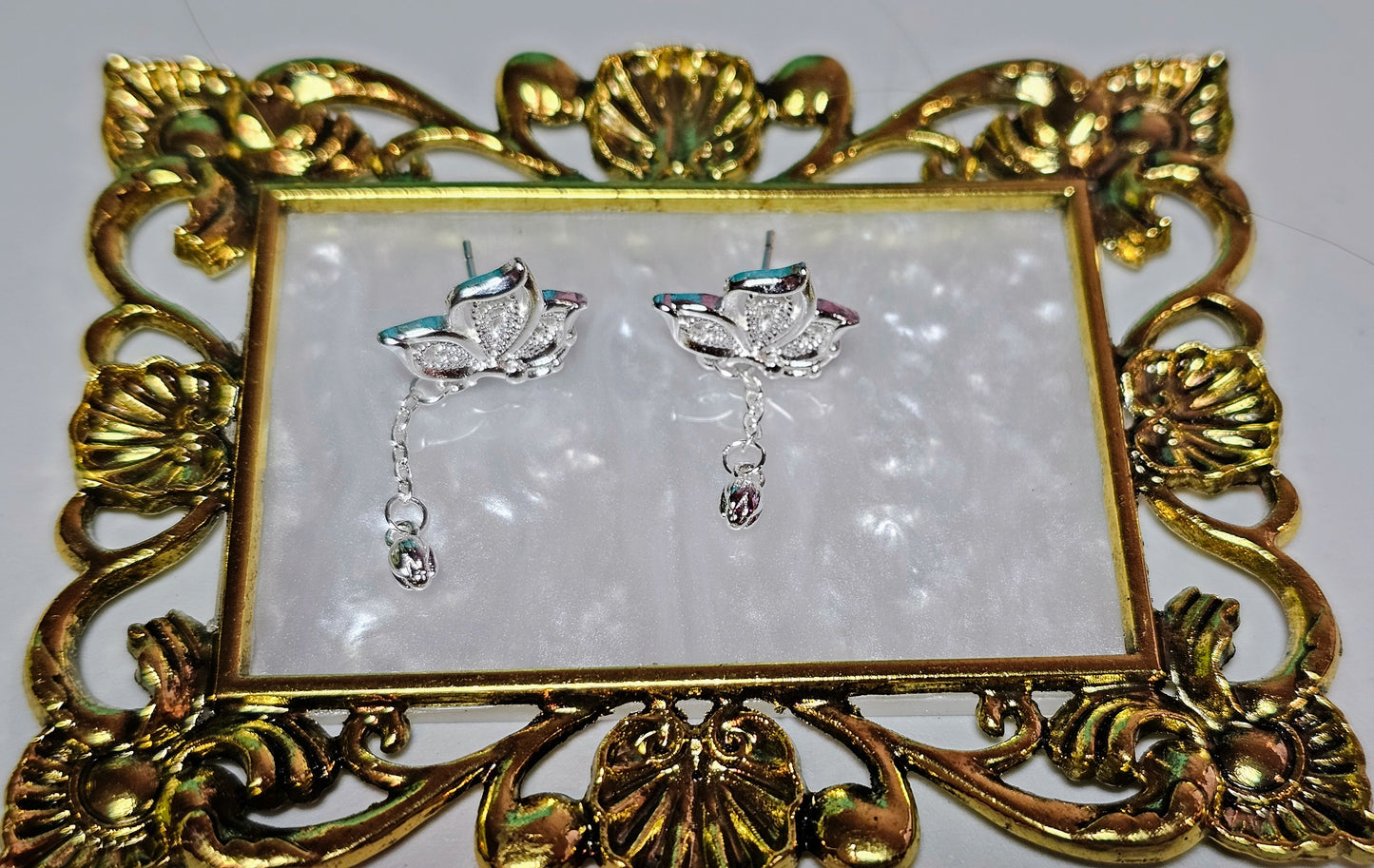 925 STERLING LOTUS FLOWER EARRINGS