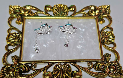 925 STERLING LOTUS FLOWER EARRINGS