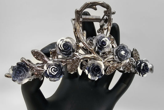 BLUE FLOWER HAIR CLIP