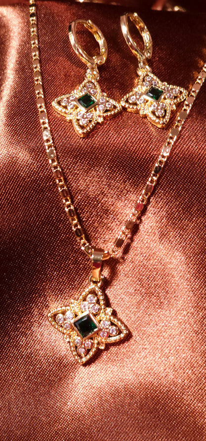 18k Gold Necklace and Earring set
