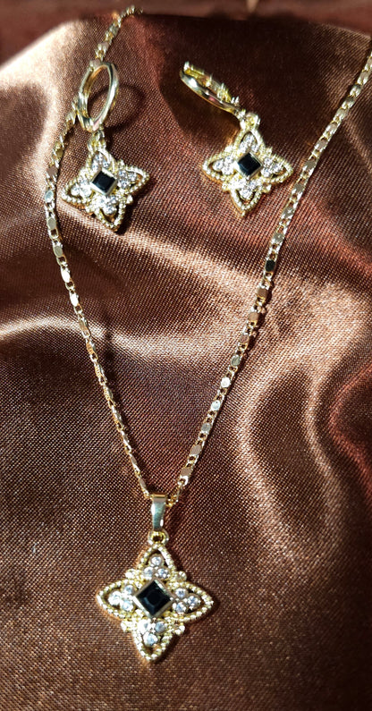 18k Gold Necklace and Earring set
