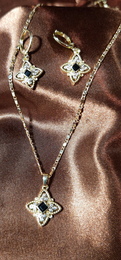 18k Gold Necklace and Earring set