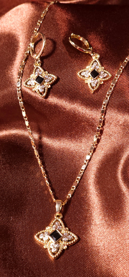 18k Gold Necklace and Earring set