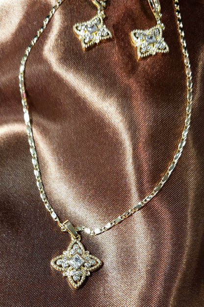 18k Gold Necklace and Earring set