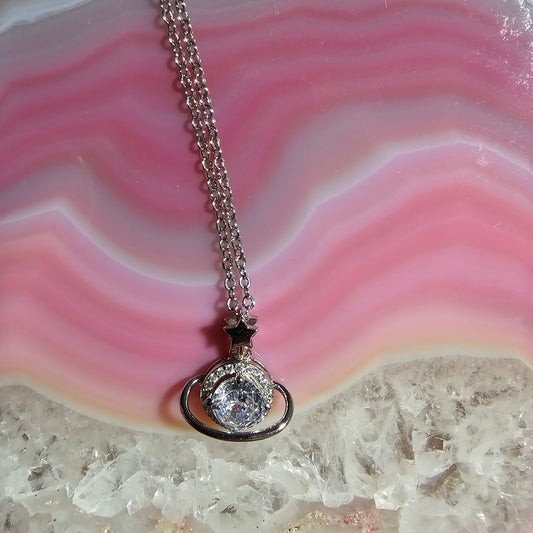 925 Sterling Plated Sparkling Planet