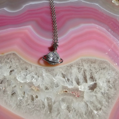 925 Sterling Plated Sparkling Planet