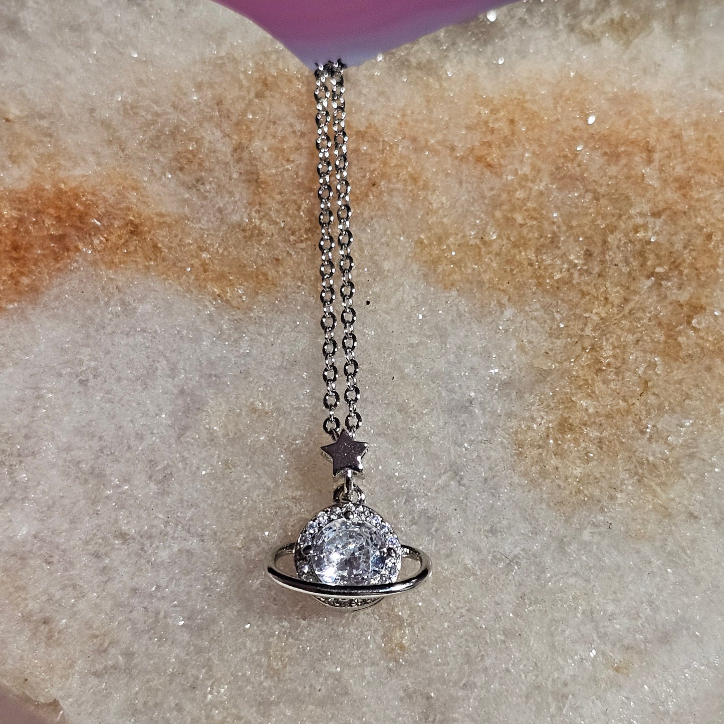 925 Sterling Plated Sparkling Planet