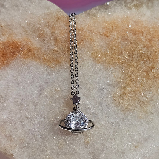 925 Sterling Plated Sparkling Planet