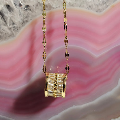 GOLD OR SILVER BARREL NECKLACE
