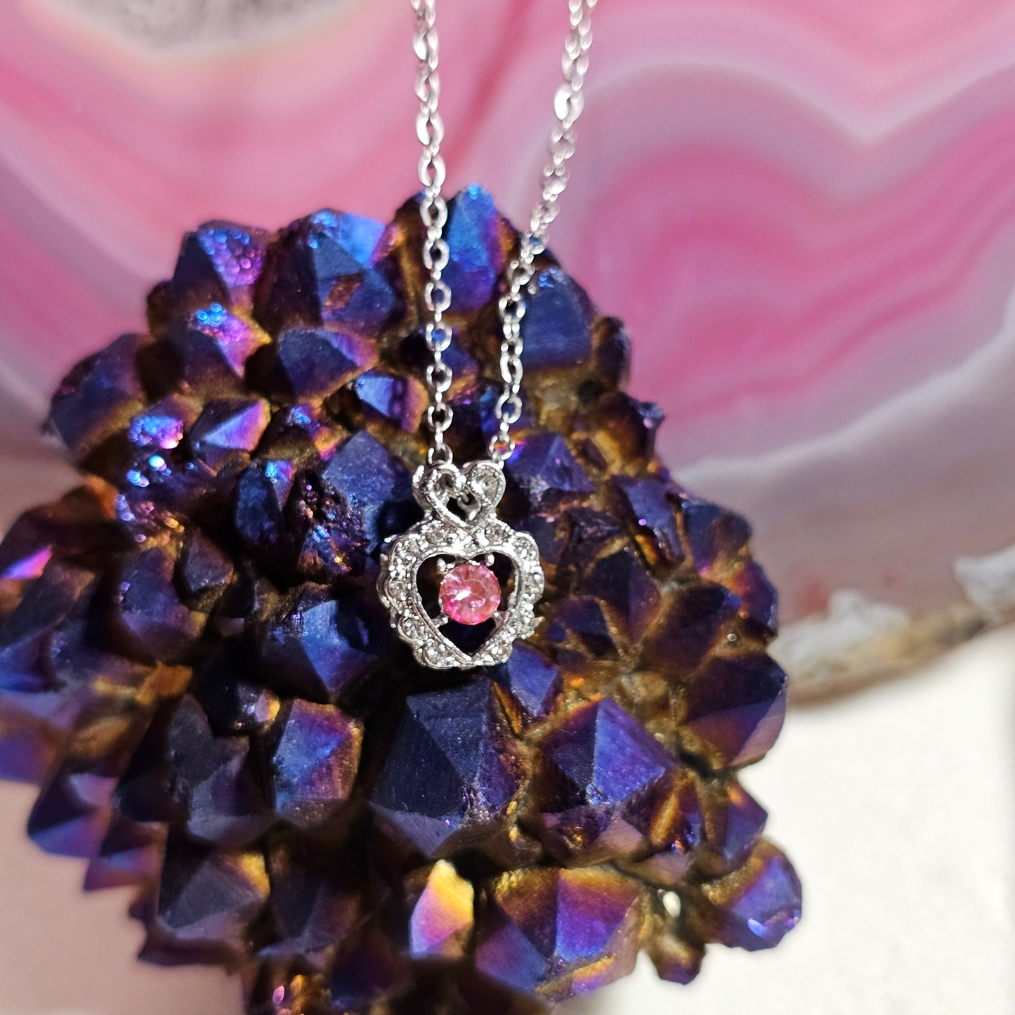 PINK HEART NECKLACE