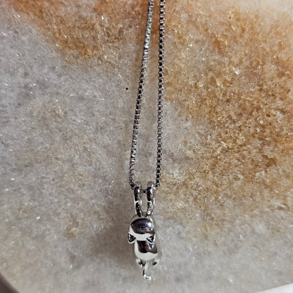 SILVER KITTY NECKLACE