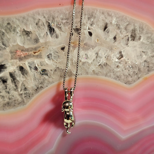 SILVER KITTY NECKLACE