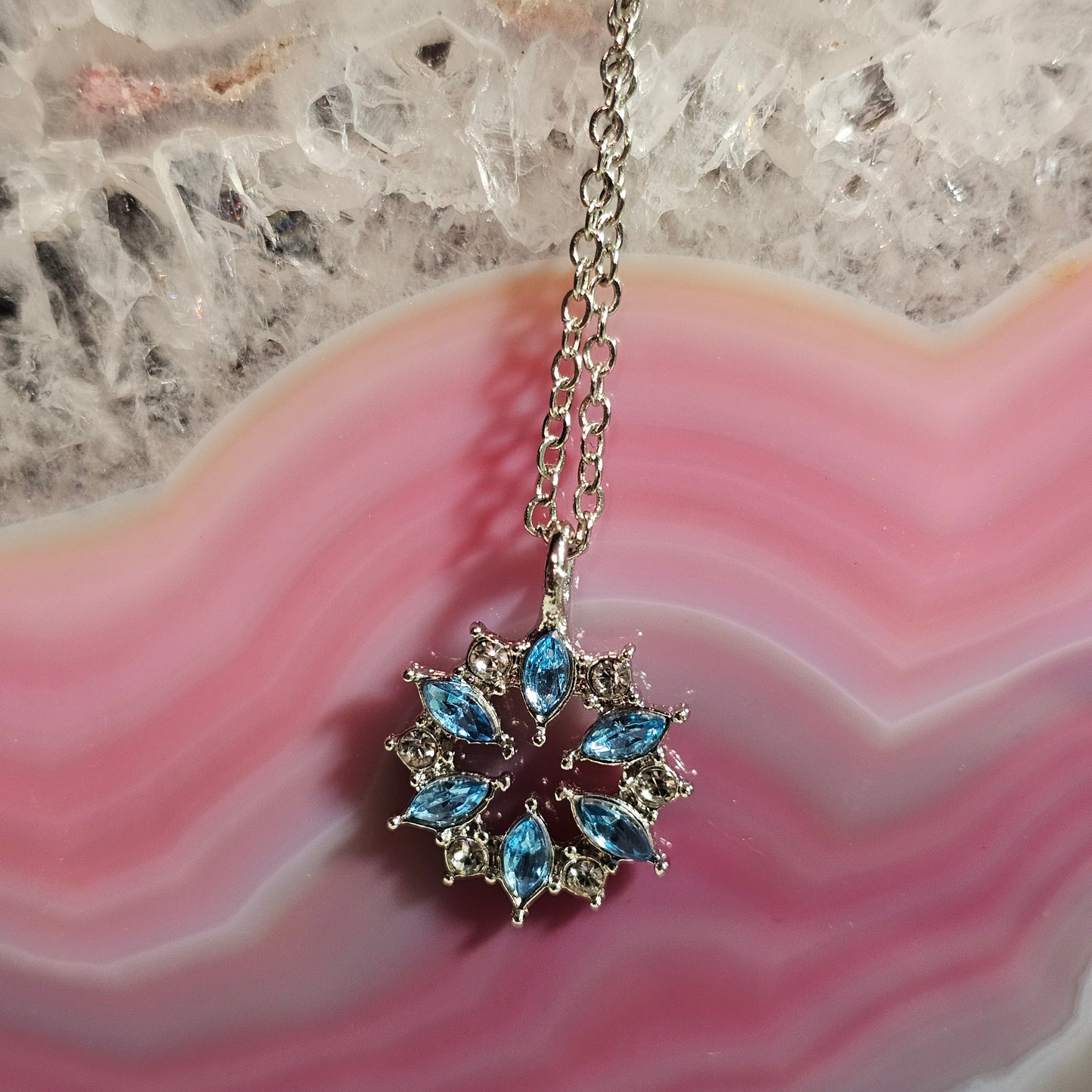 BLUE SNOWFLAKE NECKLACE