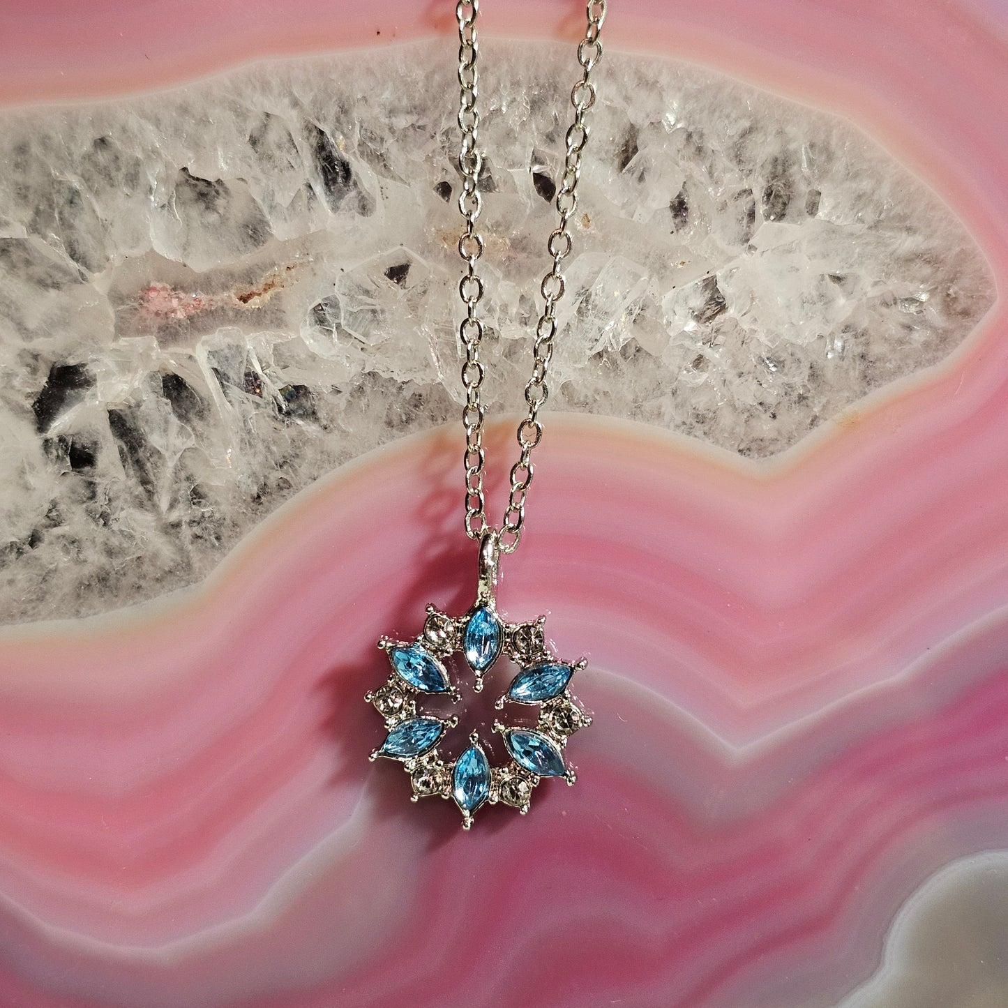 BLUE SNOWFLAKE NECKLACE